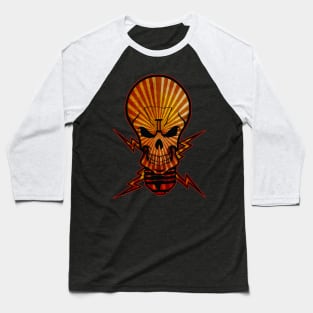 Skull Bulb Red Dawn Baseball T-Shirt